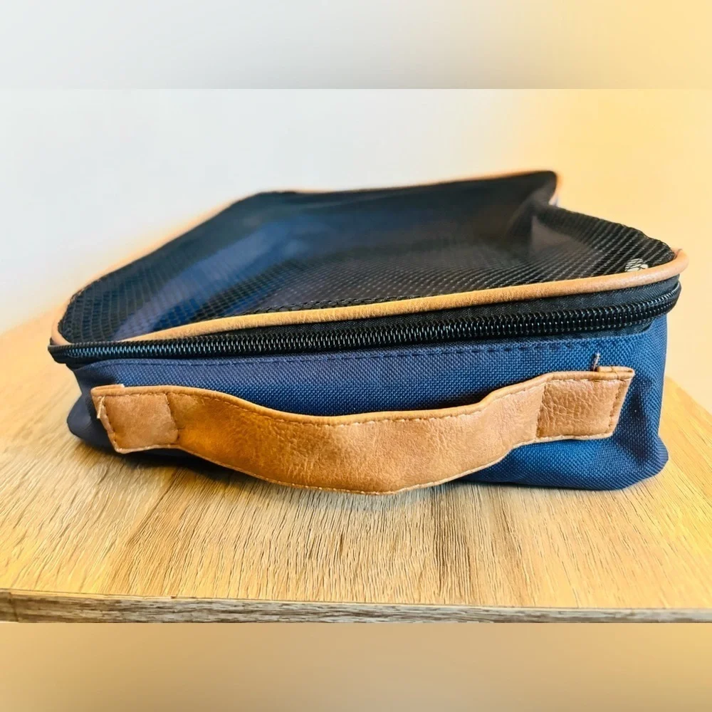 Blue Canvas Travel Totes Organizers Set